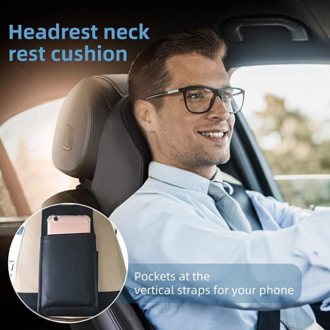 Frido Ultimate Car Neck Rest Pillow | Ultrasoft Pillow for Comfortable Car Rides | Superior Neck Support Cushion | Relieves Neck Pain | Hi-Per Foam Head Rest Pillow with Washable Velvet Cover | Black