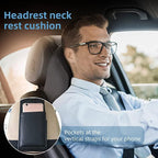 Frido Ultimate Car Neck Rest Pillow | Ultrasoft Pillow for Comfortable Car Rides | Superior Neck Support Cushion | Relieves Neck Pain | Hi-Per Foam Head Rest Pillow with Washable Velvet Cover | Black