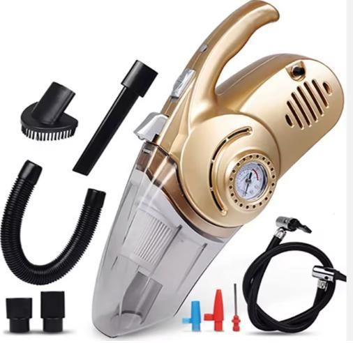 Handheld Vacuum Cleaner for Car, 12V DC Car Port Power, 6300Pa Suction, 5M Long Cord, LED Light, Suction Nozzle, Brush, Long Hose, Portable Car Cleaning Tool, Black