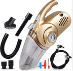 Handheld Vacuum Cleaner for Car, 12V DC Car Port Power, 6300Pa Suction, 5M Long Cord, LED Light, Suction Nozzle, Brush, Long Hose, Portable Car Cleaning Tool, Black
