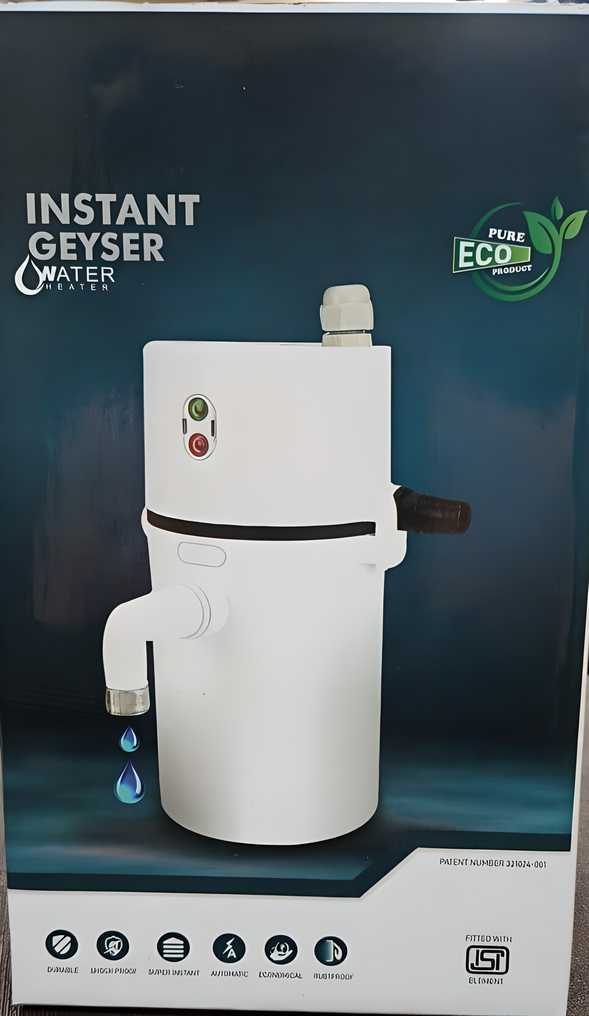 Auto Cut-Off Instant Water Heater | Portable Electric Geyser for Bathroom, Kitchen, Office, Saloon & Home | Shockproof Fast Heating Mini Hot Water Device | Energy Efficient (1 Unit)