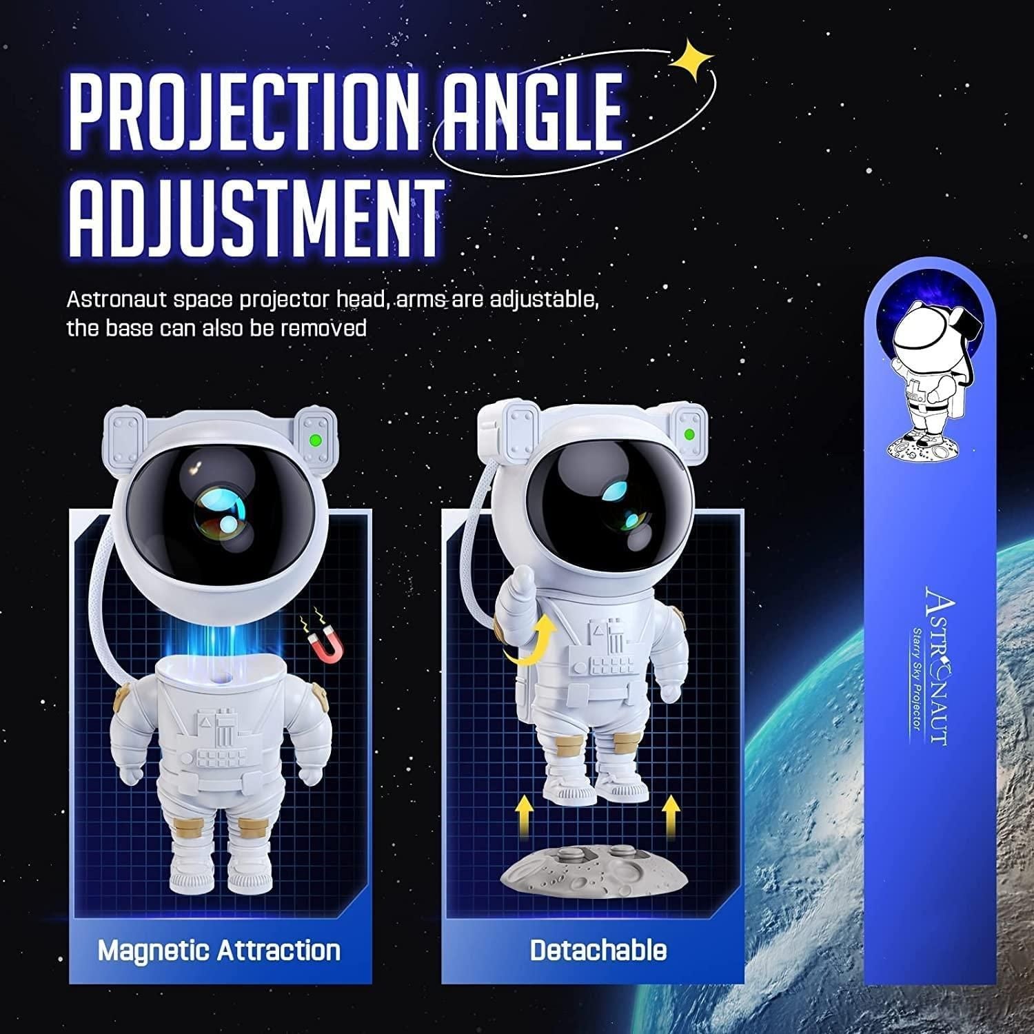 Astronaut Light Projector – 360° Galaxy Star Projector with Timer & Remote Control, Ideal for Bedroom Ceiling, Home Decor, and Parties (Corded Electric)
