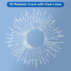 3D Broken Glass Football Car Sticker | Creative Cracked Window Decal | White Football Design | Waterproof & Removable Car Prank Accessory | Funny Auto Decoration (Green)