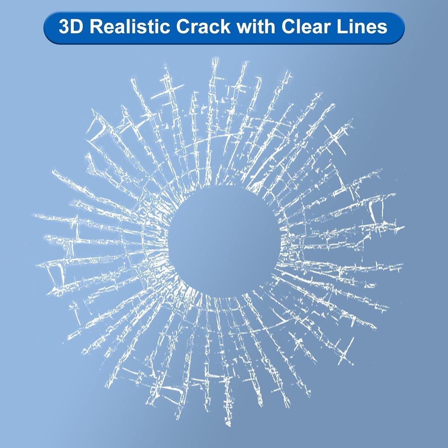 3D Broken Glass Football Car Sticker | Creative Cracked Window Decal | White Football Design | Waterproof & Removable Car Prank Accessory | Funny Auto Decoration (Green)