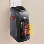 Small Electric Handy Room Heater Compact Plug-in||The Wall Outlet Space Heater 400Watts Garage Bathroom Home||Handy Air Warmer Blower Adjustable Timer Digital Display for Office/Camper