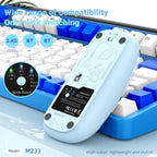 Transparent Wireless and Bluetooth Rechargeable Mouse, USB Receiver,LED Battery Magic Silm for
