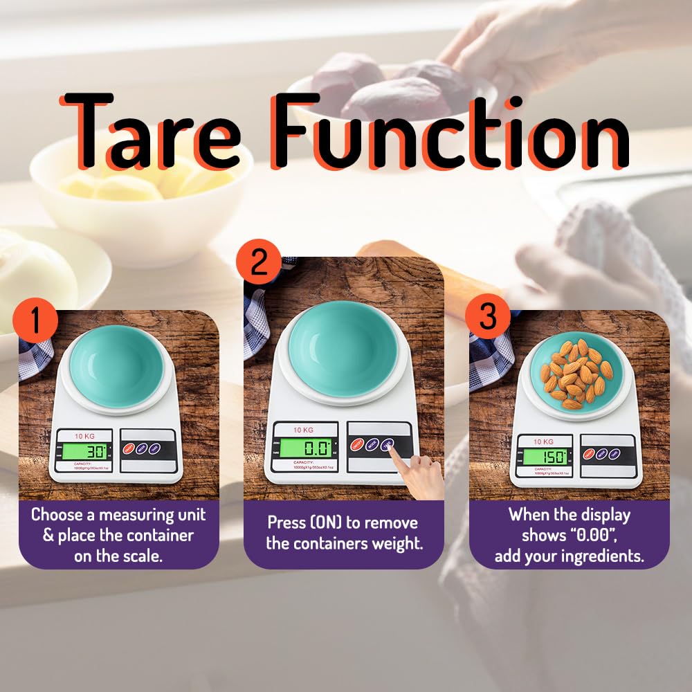 10Kg Kitchen Weight Machine, Digital Scale with LCD Display, Scale for Home Baking, Cooking & Balance Diet. Machine with capacity 10Kg, SF400/A121,Color May Vary