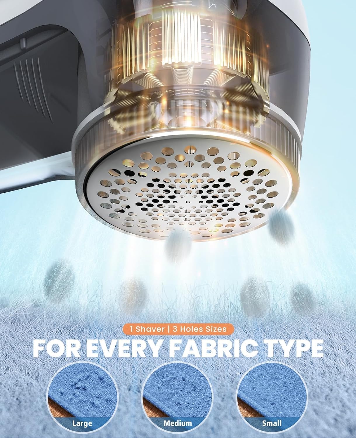 TEKCOOL Fabric Shaver, Lint Remover for Clothes, Electric Lint Shaver with 6-Leaf Blades, Sweater Shavers to Remove Pilling for Clothing, Couch, Furniture, Fuzz, Lint Ball, Pillings, USB Rechargeable